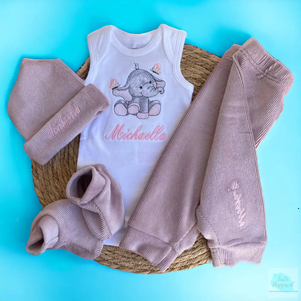 Baby Kraamcadeau set roze rib