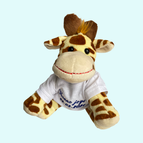 Geboorteknuffel met naam en/of geboortedatum, MiniFeet Zoo Animal, Giraffe