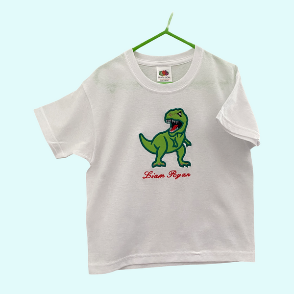 Kindershirt, Gepersonaliseerd, T-Rex Dinosaurus