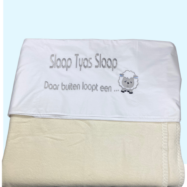 Sheet with sheep and text (J/M)