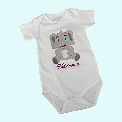 Rompertje, gepersonaliseerd met geborduurde olifant